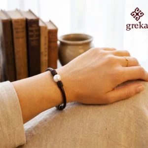 Pulsera con perla de rio natural blanca