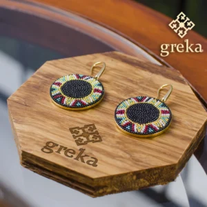 Aretes de Plato negro con micro perla