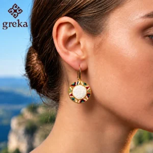 Aretes de Plato blanco con micro perla